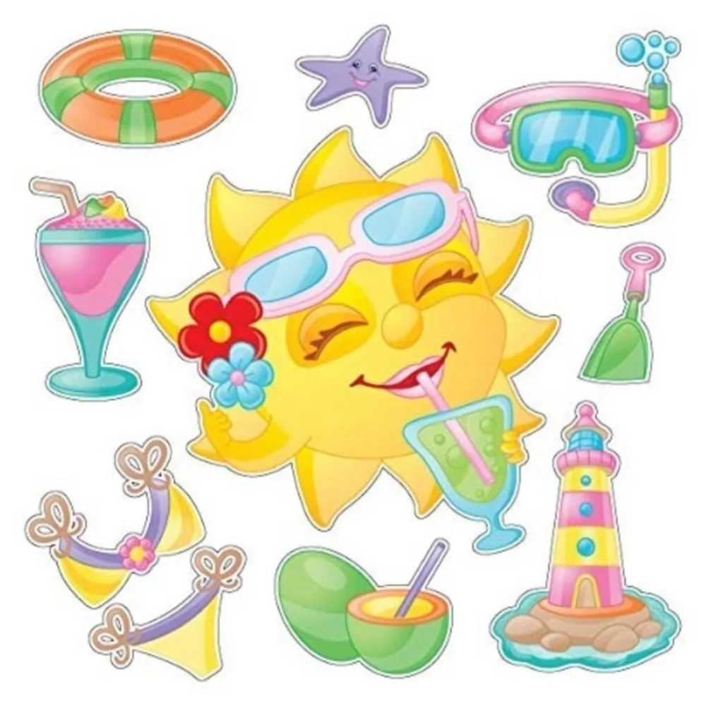 Walltoons Vinyl Beach Wall Decals 26 Stickers